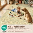 thumbnail image 4 of Design&I 6'x9' Washable Area Rug Farmhouse Boho Lattice Ornate Slim Border Teal Orange for Living Room, Family Indoor, Oversized Skid-Resistant, 4 of 7