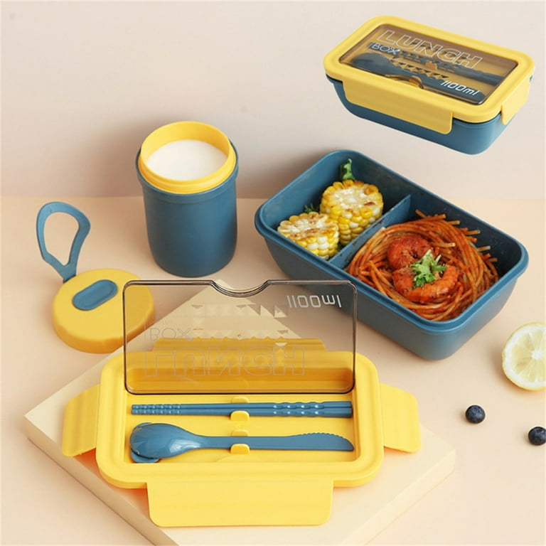 Air Tight Plastic 2 Compartment Insulated Lunch Box for unisex