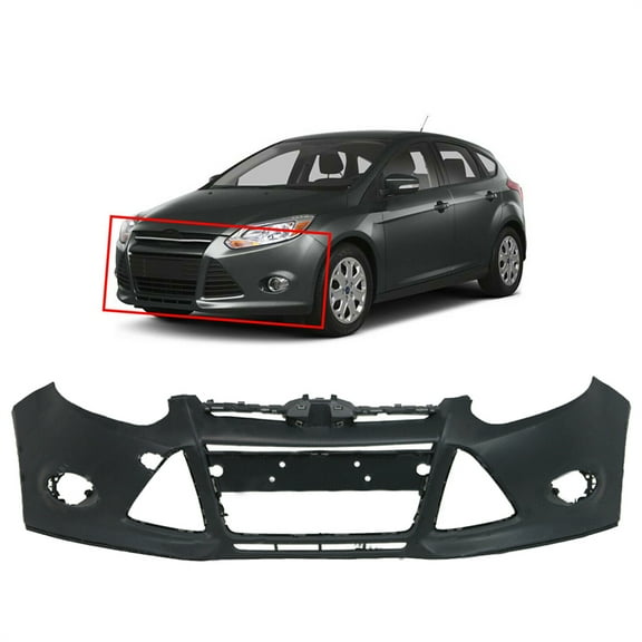 PET-U ront Bumper Cover Replacement for 2012 2013 2014 Ford Focus Sedan Hatch Primered 191275050002 FO1000664