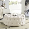 thumbnail image 1 of Modway Amour Fabric Upholstered Button-Tufted Round, Ottoman, Beige, 1 of 2
