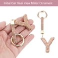 thumbnail image 2 of Uxcell Bling Car Rear View Mirror Charm Initial Letter Interior Decoration Hanging Crystal Ornaments for Women DIY Y Letter, 2 of 6