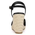 thumbnail image 2 of BLISSFUL STEP Women's Espadrille Platform Closed Toe Lace Wedge Heel Sandals Black 9, 2 of 8