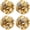 Gold and Silver, variant on 4-Pack Large  Matte Cheerleading Pom Poms with Handle -  Team Spirit Accessories for Sports, Parties, Dance