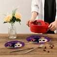 thumbnail image 7 of SKYSONIC Halloween Cute Cat Pot Holders Trivets, 2 Pcs Heat Resistant Trivets,Skull Kitten Cotton Thread Weave Mats for Hot Pads Pans Pot Bowl Teapot for Kitchen Decor, 7 of 7