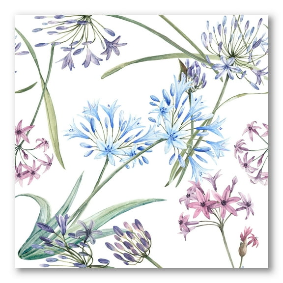 Vibrant Summer Wildflowers On White II 30 in x 30 in Painting Canvas Art Print, by Designart