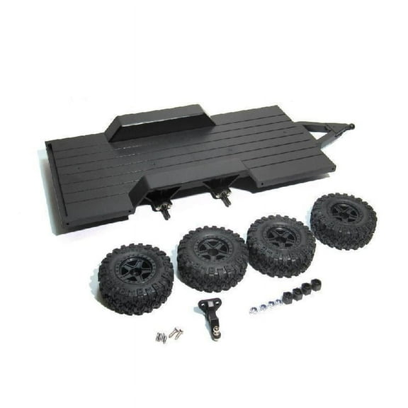 Utility Trailer with Hitch Wheel Tires or 1/18 Scale Remote Control Model Car