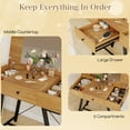 thumbnail image 6 of Topbuy Makeup Vanity Desk with Flip Top Mirror Dressing Table Set w/ Large Drawer & 6 Compartments, 6 of 9