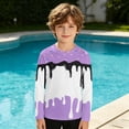 thumbnail image 2 of RTKFRFLM Boys Long Sleeve Swim Shirt Ice Cream Print Rash Guard UV Sun Protection Athletic Bathing Suit Top Kids, 2 of 4