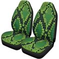 thumbnail image 1 of RYLABLUE Set of 2 Car Seat Covers Beige Python Reptile Skin S Green Dragon Snakeskin Universal Auto Front Seats Protector Fits for Car,SUV Sedan,Truck, 1 of 5
