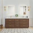 thumbnail image 3 of Vinnova Porto 84" Wood Double Bath Vanity with 9 Drawers in Aged Dark Brown, 3 of 15
