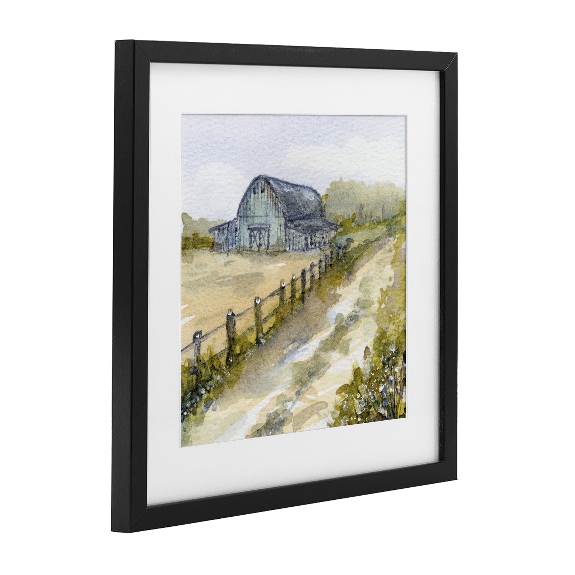 Stupell Industries Blue Barn Lane Black Framed Print Under Glass, design by Patti Bishop