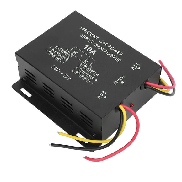 Convertisseur de Tension 24V à 12V DC, Réducteur de Tension pour Voiture Coque en Métal Résistant à l'Usure pour Camions 10A 120W,15A 180W,20A 240W,30A 360W