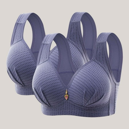 Bras for Women Wireless Padding 2 Pack Plus Size Underwire Bras Full Coverage 44C Underwire Bras for Plus Size Supportive Bras Large Bust Ddd Lace Lingerie Bralette