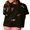 Black, variant on Michellecmm Women T-shirt, Crew Neck Short Sleeve Sequined Lobster Summer Tops