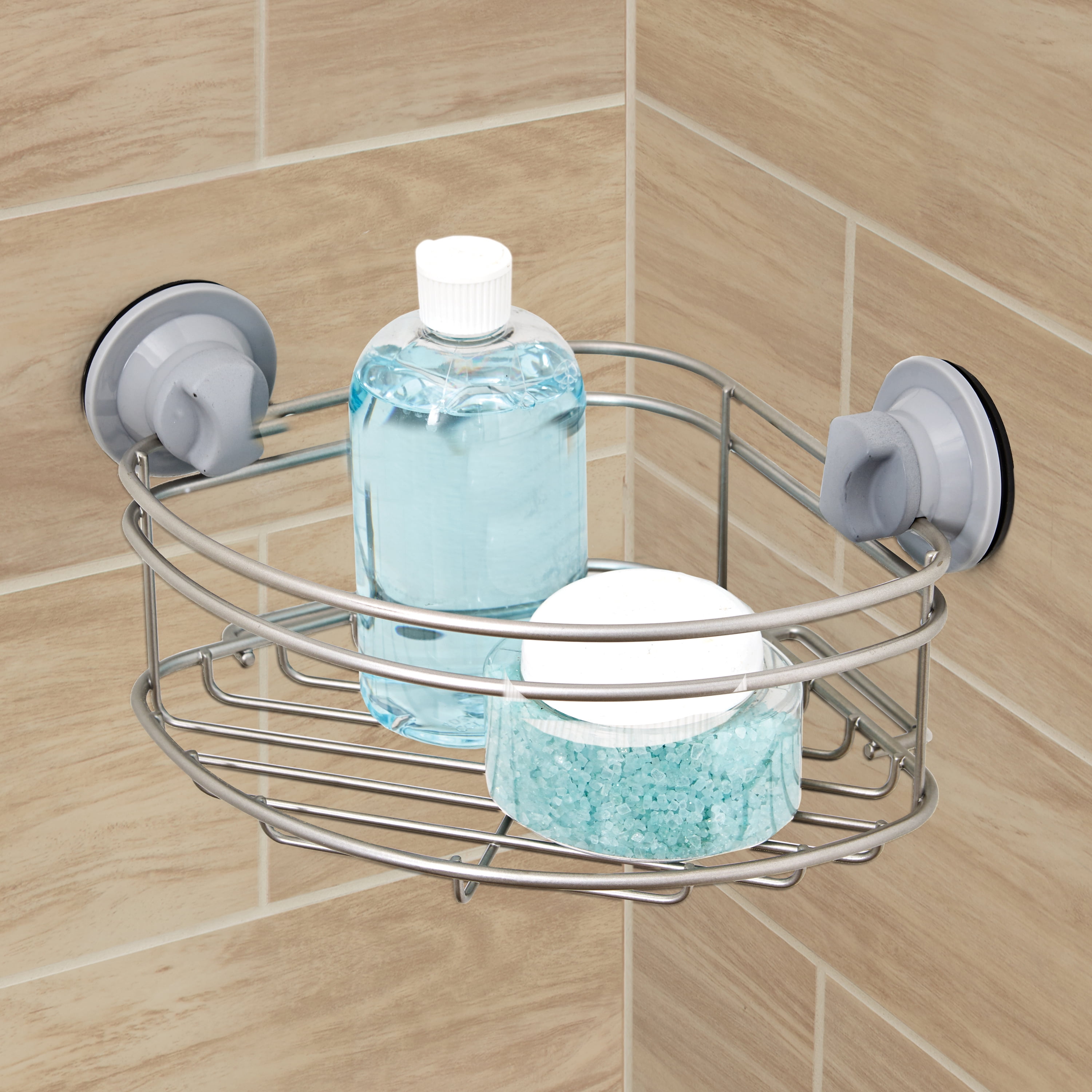Better Homes & Gardens Satin Corner Bathtub Shower Storage Shelf, 10.75 inch x 6.5 inch x 10.6 inch, Size: One Size