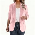 thumbnail image 4 of TKLPEHG Velvet Blazer Jackets for Women Long Sleeve Vintage Suits Jackets Office Work Open Front Cardigan Blazer Coats (Pink,XXL), 4 of 8