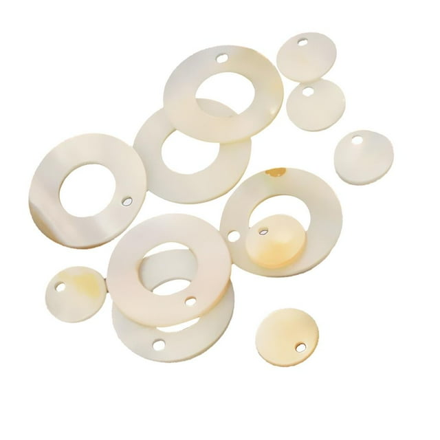 12 cuentas de nácar de 10 mm y 20 mm para la creación de collares y bisutería.