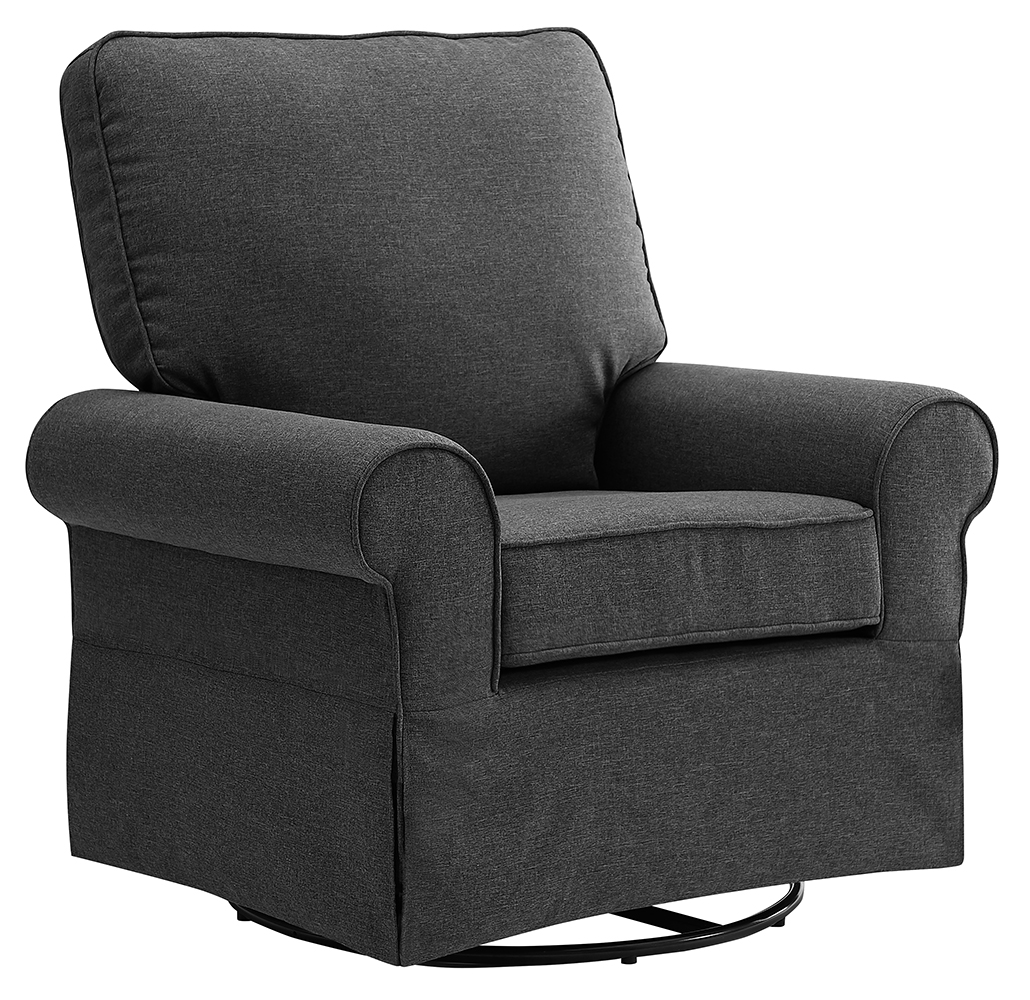 Angel Line Natalie Upholstered Swivel Glider, Dark Gray photo 4
