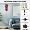 thumbnail image 3 of Modern Standing Floor Lamp Abstract Colorful Textural Heart Painting Heart Shape Vibrant Hues Dimmable Metal Pole Lamp with Linen Lampshade for Living Room LED Bulb Included, 3 of 8