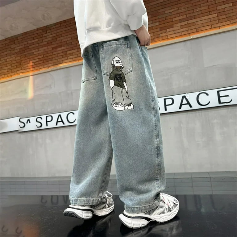 Men's Denim Play Jeans Boys' Summer Denim Pants Lightweight