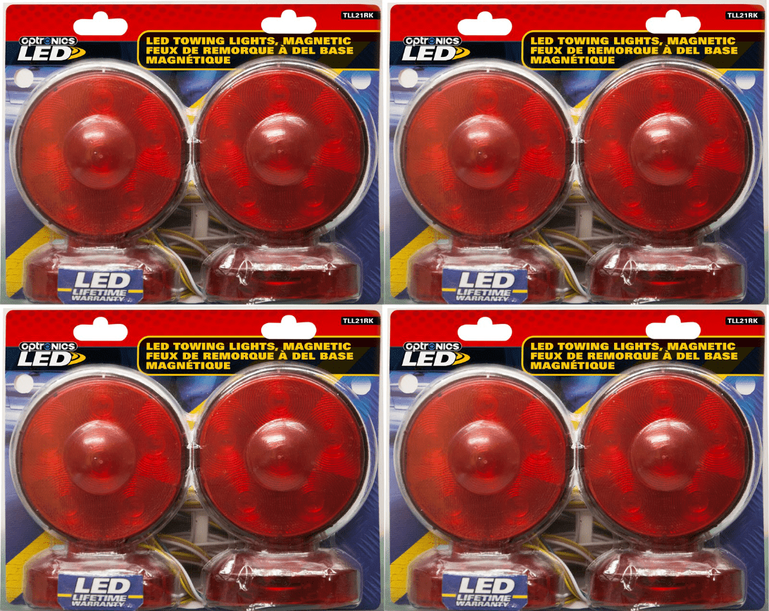 4 Pack Optronics 4" Red 6 Diode LED Mount Towing Light Kit TLL21RK