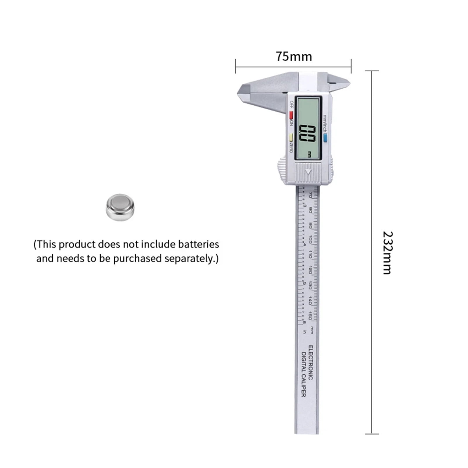 150mm/6Inch Digital Caliper Electronic Carbon Fiber Micrometer With Large LCD Screen Pachymeter For DIY/Household Measuring Tool ,Easy to Operate