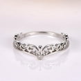 thumbnail image 2 of HeartsAndYou Filigree Women Engagement Ring for Women 0.2ct Round Cut Moissanite 18k White Gold Over Silver, 2 of 6