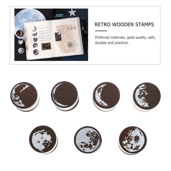 WASHWEPE Wooden Stamps Assorted Color 7Pcs For Pattern Making
