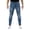 Medium Stone, variant on Men's Skinny Fit Biker Jeans, Washed Ripped Distressed Moto Stretch Denim Pants, Medium Stone - 9613, 32W x 30L