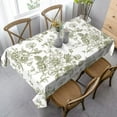 thumbnail image 4 of Sage Green Floral Tablecloth 60 x 84 Inch Rectangle Chinoiserie Flowers Decorative Table Cloth Rustic Fabric Farmhouse Washable Table Cover for Picnic Party Holiday Home Indoor Outdoor, 4 of 5