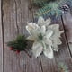 thumbnail image 3 of Colgante de árbol de Navidad artificial de una sola capa de oro rosa y flores de Navidad, guirnalda de flores decorativas, accesorios para regalo navideño, 3 of 6