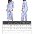 thumbnail image 2 of Pijamas Navideñas Conjunto de blusa de solapa y pantalón de pierna ancha para mujer, traje de casa a juego de 2 piezas Ygjytge Azul T XL para Mujer, 2 of 8