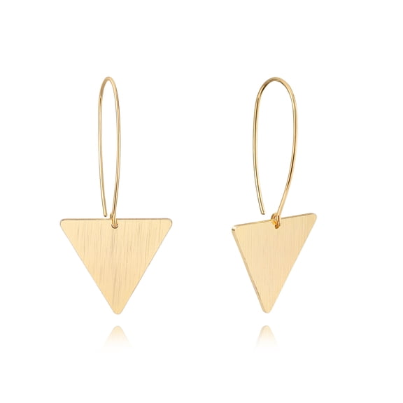 CANEVINKA Boho Triangle Dangle Drop Earrings Long Geometric Flat Brush Hanging Earrings 18K Gold plated Statement Jewelry Gifts  for Women
