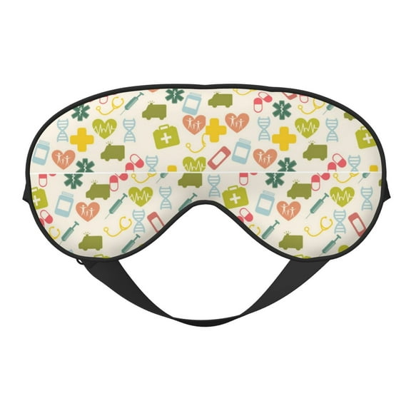 Uemuo Medical Icons Pattern Sleep Eye Mask - Light Blocking Sleep Mask Blocking Out Light Perfectly, Soft and Comfortable Night Eye Mask, Eye Blinder