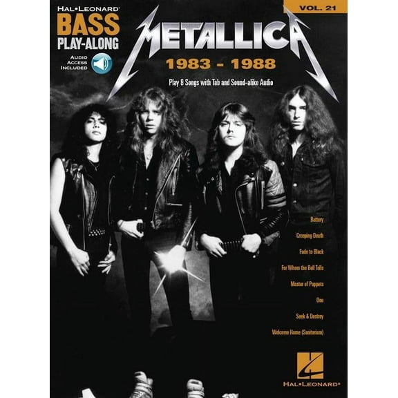 Hal Leonard Metallica: 1983-1988 Bass Play-Along Volume 21 Book/Audio Online