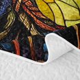 thumbnail image 5 of Homewish Bohemian Nature Tree Bed Spread Queen,Colorful Boho Glass Queen Coverlet Set,Navy Yellow,Black Reversible,3-Piece, 5 of 7