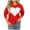 Red, variant on VEKDONE Womens Heart Print Sweaters Classic Long Sleeve Tunic Pullover Tops Warm Chunky Round Neck Fashion Fall Winter Outfit