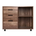 thumbnail image 6 of Drawer Dresser Storage Cabinet for Makeup Dresser Tall Chest of Drawers, Drawer Chest Makeup Cabinet with Wheels Wood Closet Storage Drawers for Bedroom by Naomi Home-Color:Walnut,Size:3 Drawer, 6 of 8