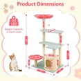 thumbnail image 6 of Choco Moon 49" Aesthetic Floral Kitten Tower w/Flower-Shaped Plush Perch, Cat Climbing Tower, Corner Cat Tree, Cat Condos for Indoor Cats-Multicolor, 6 of 9