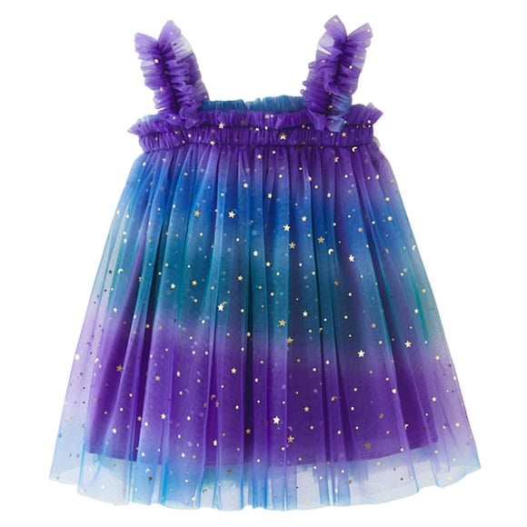 Zshosam Toddler Tulle Dress Toddler Tutu Dress Girls Ruffle Tulle Dresses Cute Summer Party Princess Sundress Size 12 18 Months,(Purple 12-18 Months)