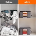 thumbnail image 2 of Lifewit Lot de 4 Sacs de Rangement pour Vêtements, Couvertures, Couettes, 60L, Gris, 2 of 5