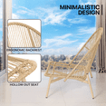 thumbnail image 6 of MoNiBloom Rattan Chair with Collapsible Waterproof Canopy, Basket Lounge Egg Chairs with Cushion, Strong Heavy-Duty Steel Frame, for Indoor Outdoor Patio Backyard, Beige, 6 of 10