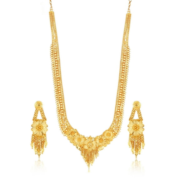 Sukkhi Lavish Gold plated Rani Haar Necklace Set for Women