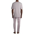 thumbnail image 2 of Hanes Short Sleeve Crew Neck Striped Pajamas (Men's) 2 Piece Set, 2 of 6