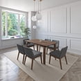 thumbnail image 2 of Juego de Comedor de Madera con 6 Sillas Tapizadas para 6 Personas, Mesa y Sillas para Comedor y Cocina, Midtown Concept Amalfi, Nogal y Gris Oscuro, 2 of 5