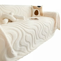 AUQ Plush Fuzzy Sectional Couch Covers,Non Slip Soft Warm Sofa Slipcover,Velvet Thick Sofa Slipcover,Non Slip Reversible Quilted Sofa Cover,Furniture Protector Sofa Cover