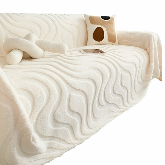 AUQ Plush Fuzzy Sectional Couch Covers,Non Slip Soft Warm Sofa Slipcover,Velvet Thick Sofa Slipcover,Non Slip Reversible Quilted Sofa Cover,Furniture Protector Sofa Cover