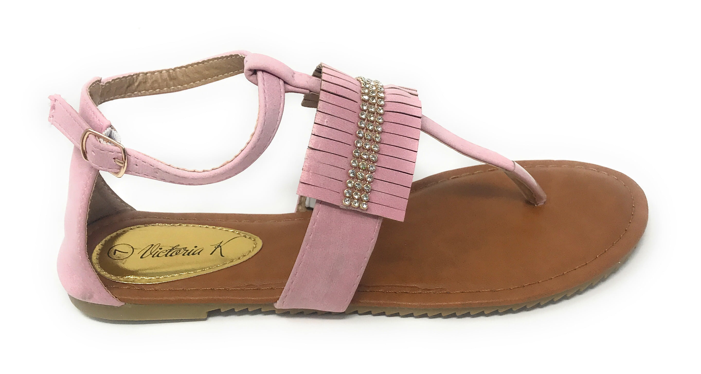 Victoria K Women's Fringed and Rhinestone Sandals