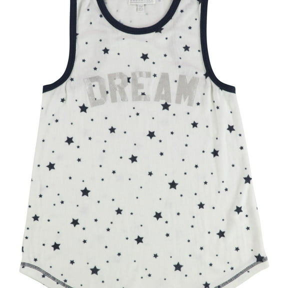 P.J. Salvage Womens Stars Pajama Sleep Tank Top, Off-White, Small