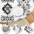 thumbnail image 4 of Black Geometric Triangle Diamond Pattern Round Fitted Tablecloth with Elastic Edge,Dining Table Cover Waterproof,Outdoor Round Tablecloth for Camping,Dining,Indoor and Outdoor, 4 of 7